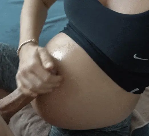 Hot Preggo HJ - Cock & Belly Love