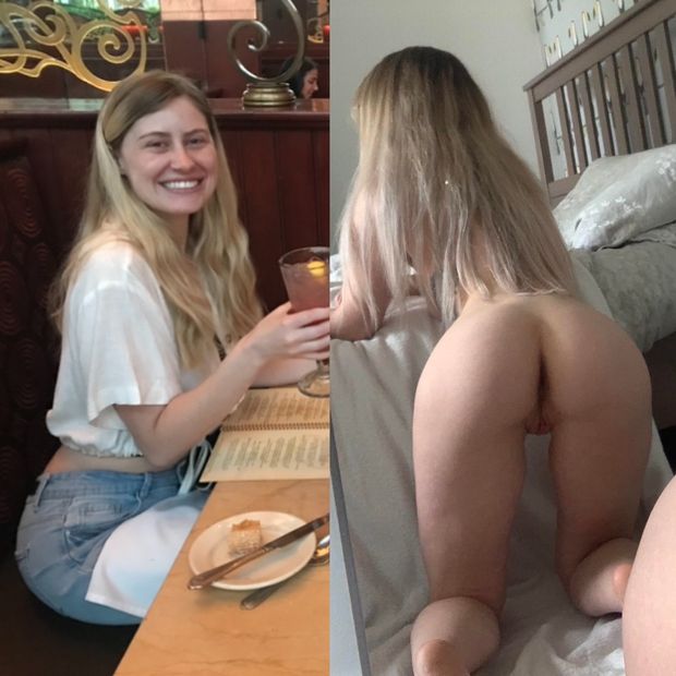 Cute lil blonde teen dressed and undressed