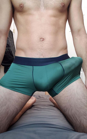 Big boner in his undies