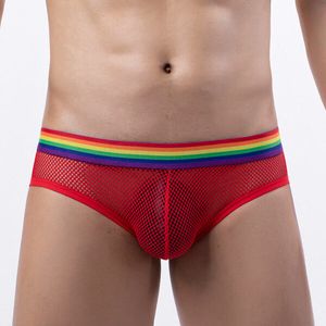 Sexy Fishnet Hollow Mesh Thong Underpants Panties Mens G-String Lingerie Briefs