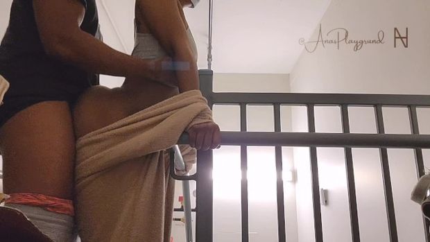 Snuck a quickie in the stairwell.