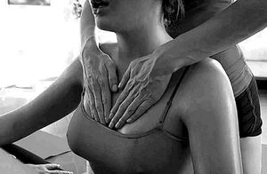 Walk up behind her and grab her tits