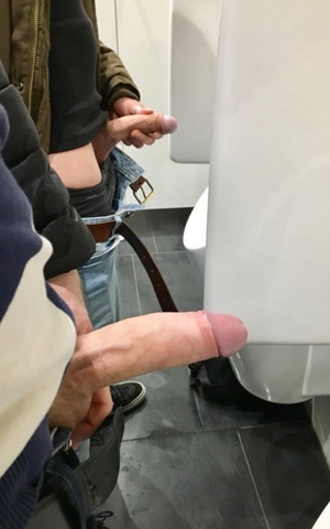 Semi hard in the men's room