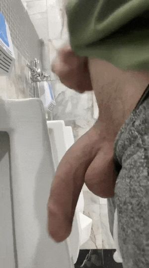 Big fat dick in the men's room
