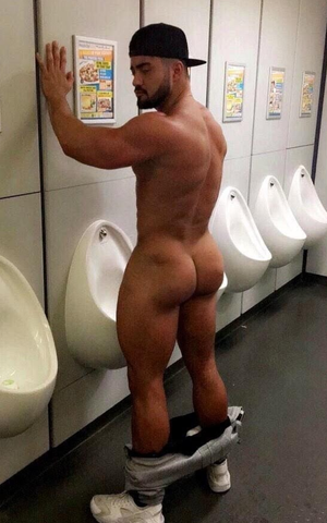 Beautiful guy in the men's room