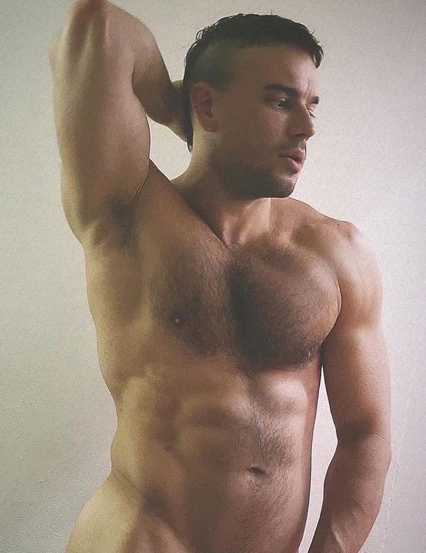 Hairy model posed