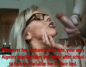 Shooting ropes all over your hot married teacher's face