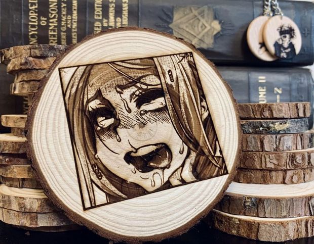 I made a few ahegao coasters the other day