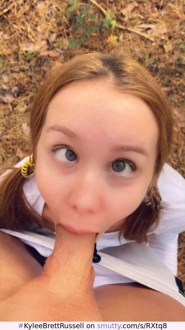 Sexy lil pigtailed teen gagslut Kylee Brett Russell goes cross-eyed gagging a BWC