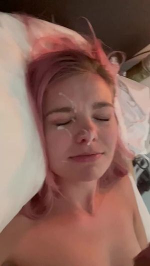 Pink haired beauty fucked and cum-on