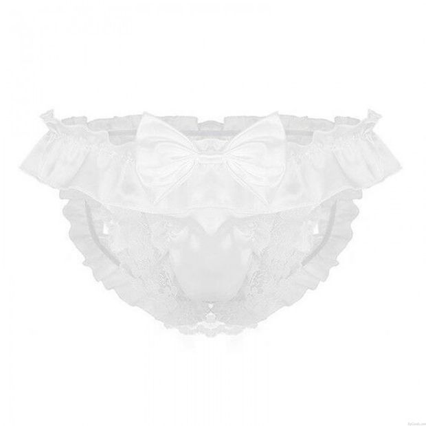 Sexy Noeud papillon String en dentelle Culotte String Élastique Slip Poche bombée poule mouillée lingerie Pour des hommes Sous-vêtement Slips