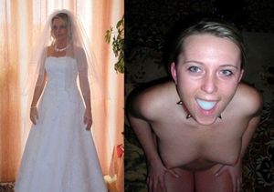New bride shows off her mouthful of cum