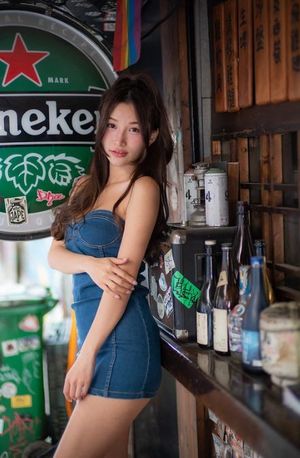 Hottie in denim dress