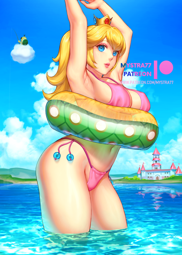 Stuck Princess Peach by Mystra77