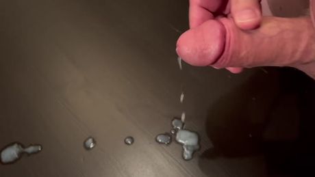 cumshot on table