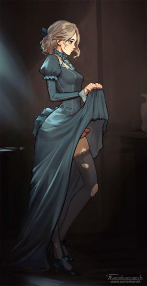 .gorgeous woman with special something between her legs