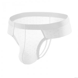 Sexy Transparent Mesh String Culotte G-String T-back Élastique poule mouillée lingerie Poche bombée Sous-vêtement Transparent Pour des hommes Slips
