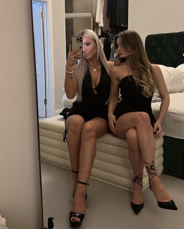 blonde beauties in black
