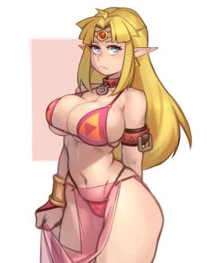 Princess zelda in pink bikini