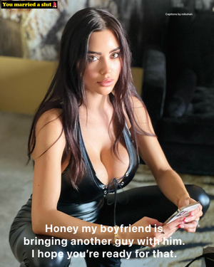 She could see her husband's cock visibly stiffen in his trousers...