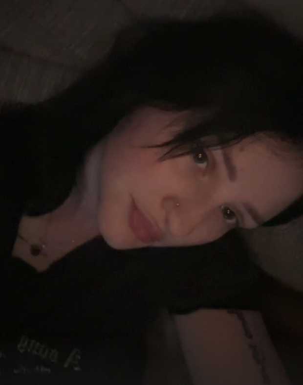 Cute emo selfie in bed