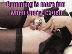 cumming is more fun when you're caged