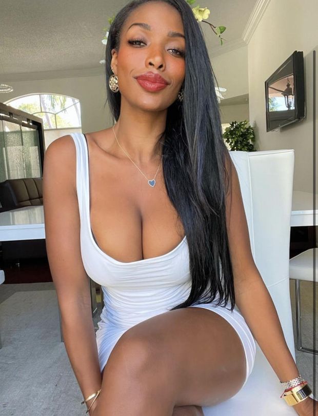 Beautiful Busty Afro-Latina in a White dress