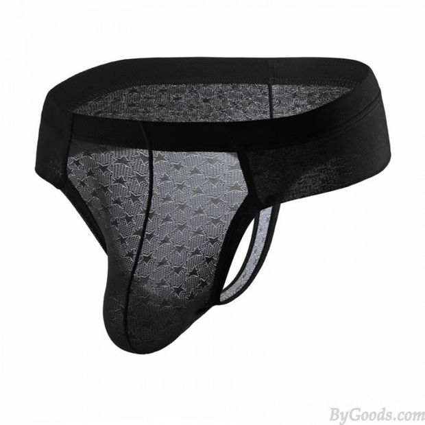 Tanga de malla transparente sexy Bragas G-String T-back Calzoncillos elásticos Lencería Sissy Bolsa abultada Ropa interior Sin costura de los hombres Bragas