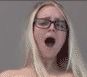 Glasses blonde feeling every inch