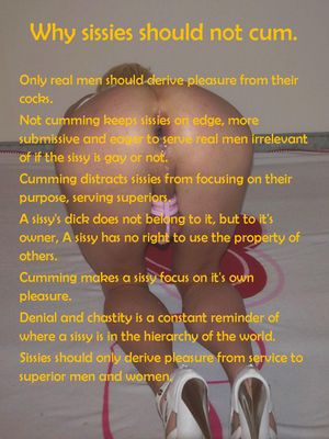 Simple rules why sissies should not cum
