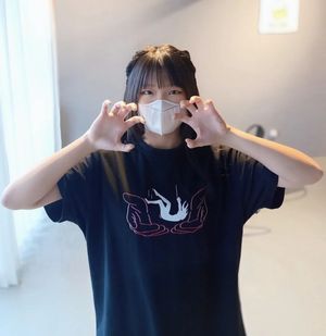 Chinese slut acting cute for cum tribute