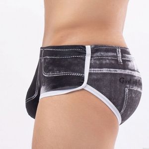 Sexy Jean Impression Bikinis String Culotte G-String Sous-Vêtements Élastiques Culottes Lingerie Pour des hommes Slips