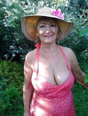 Grandma in her garden, sundress