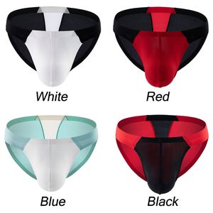 Sexy Contrast Color Splice G-string T-back Thong Panties G-String Elastic Underpants Bulge Pouch Sissy Underwear Lingerie For Men Briefs