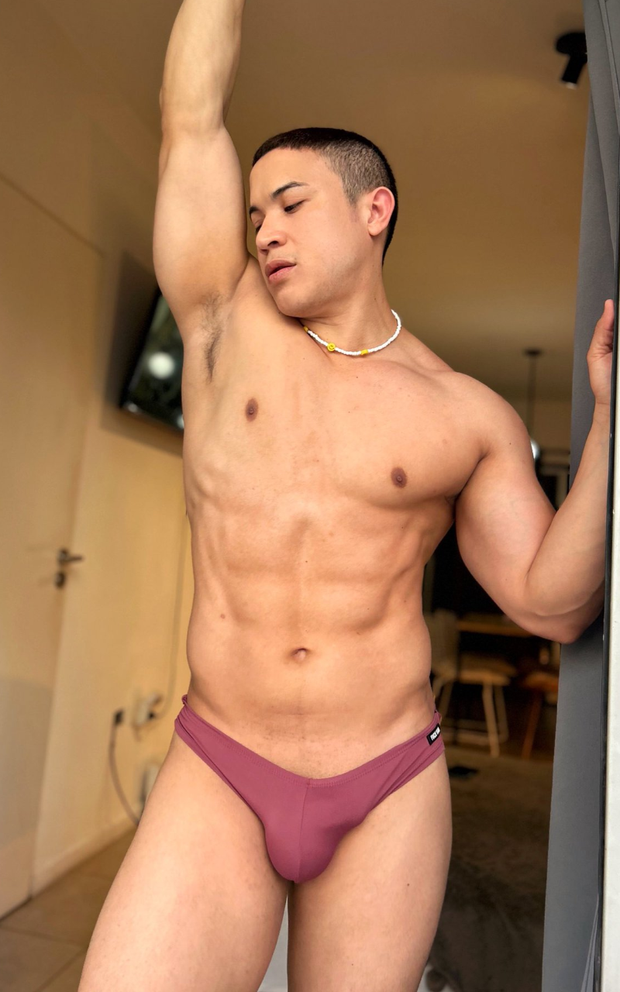 Bulge in his bikini
