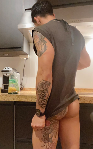 Tight little ass in the kitchen