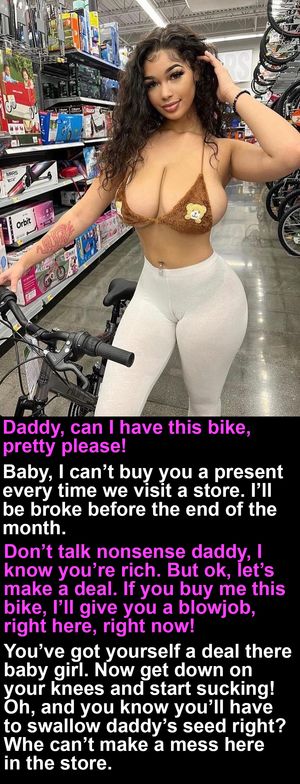 Dad and daughter go shopping