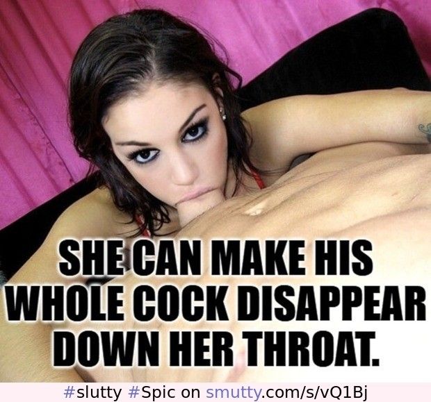 Slutty lil Spic throatslave "can make his cock disappear" captioned