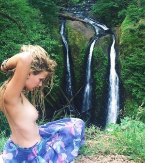 topless waterfall babe