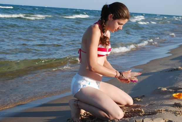 Diaper at the beach