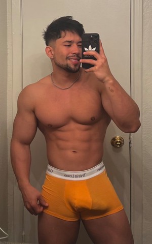 Bulging nylon undies