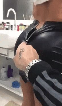 She’s putting make-up to go to work, but I have other plans