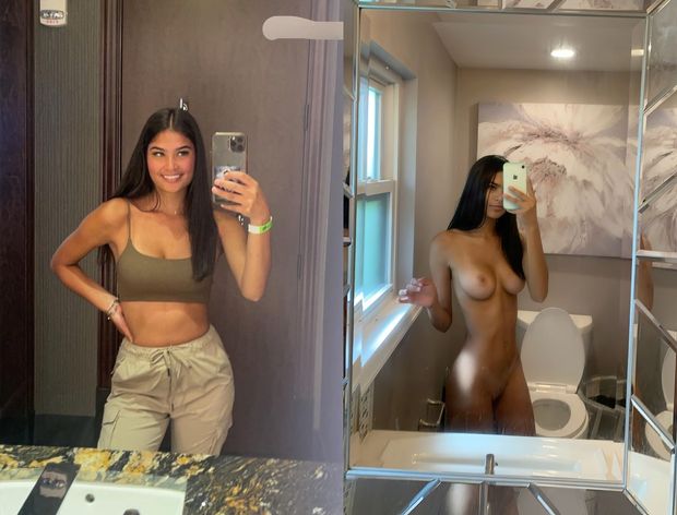 College teen Lexi nude mirror selfie