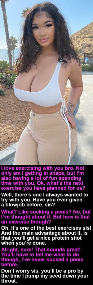 Exercising with my sister