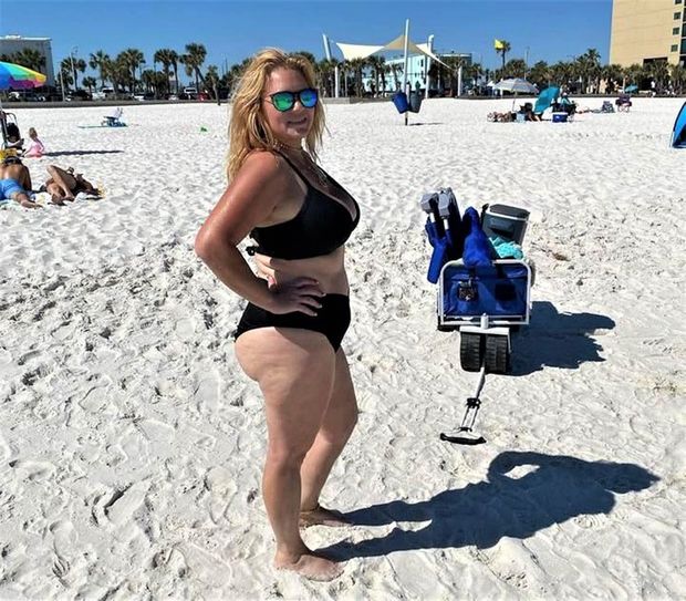 At the beach enjoying the sun after giving birth to number 5!  He is black by the way!  Finally I have a black son!