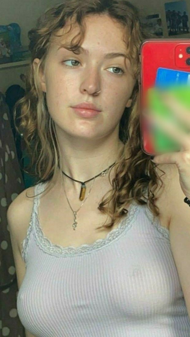 cute teen showing off her big tits