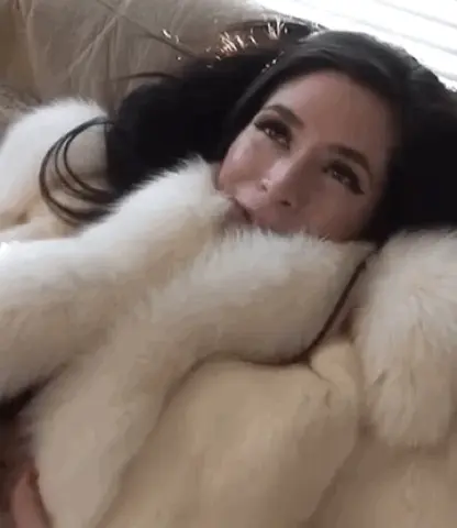 Beautiful woman in fur showing you what she’s all about