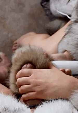 Guy blows big load on beautiful fur coats