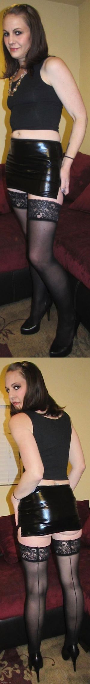 Dressed like a slut for her man.