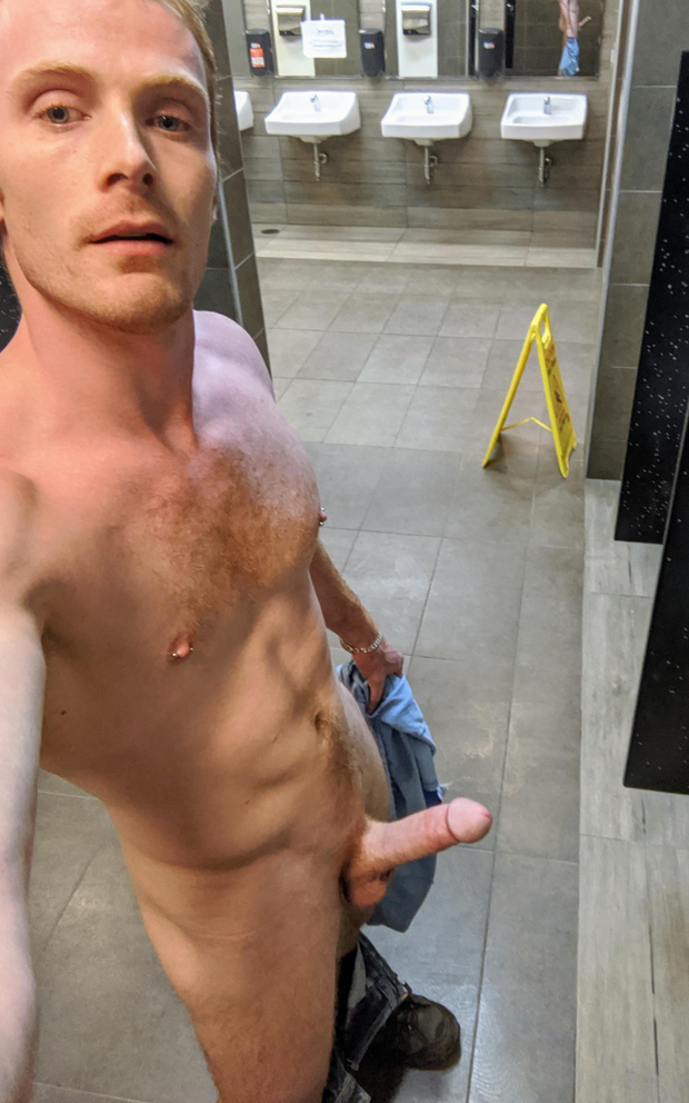 Boner Selfie in The Men's Room